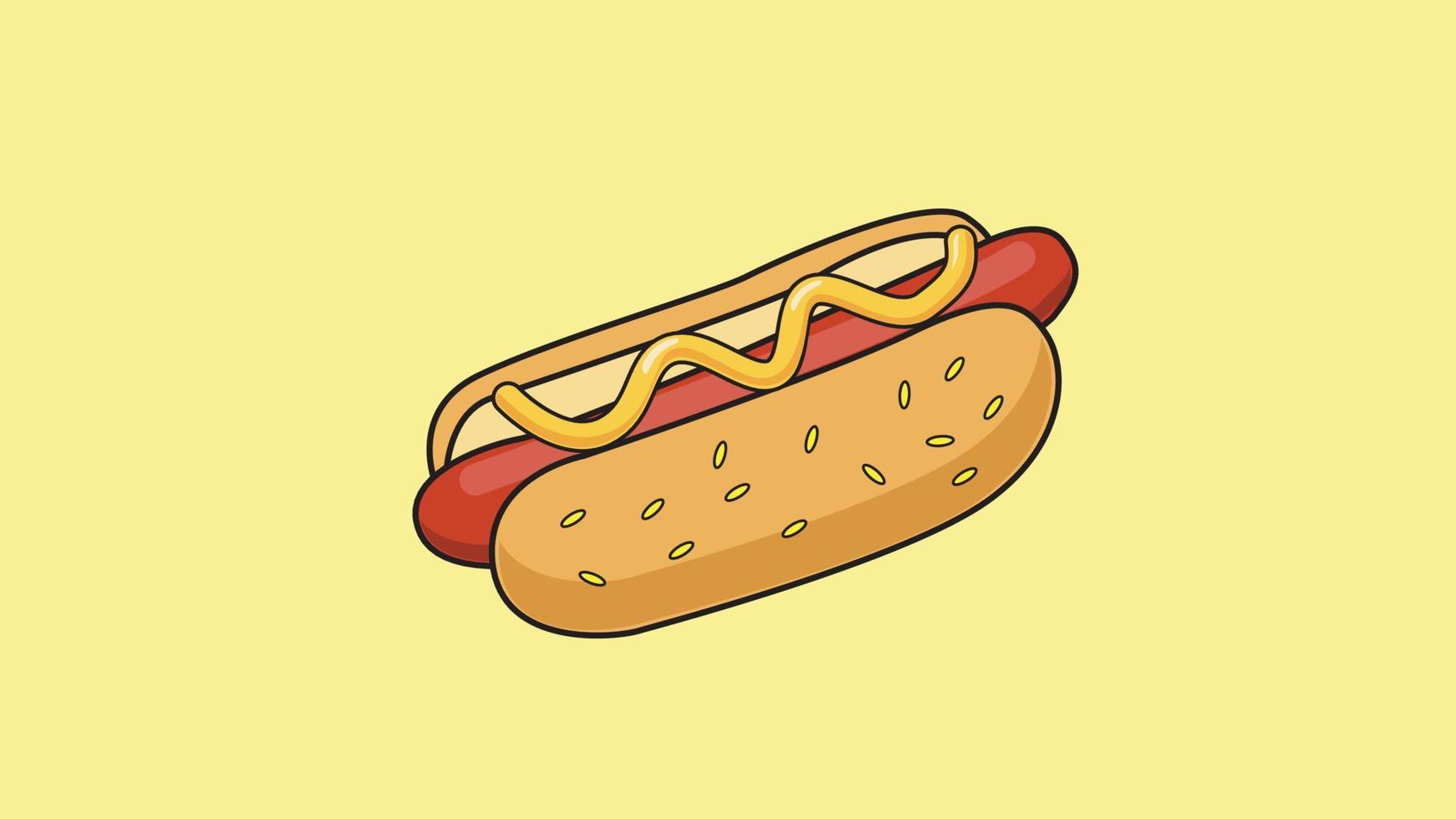 Hot Dog mit Würstchen-Vektor-Illustration vektor