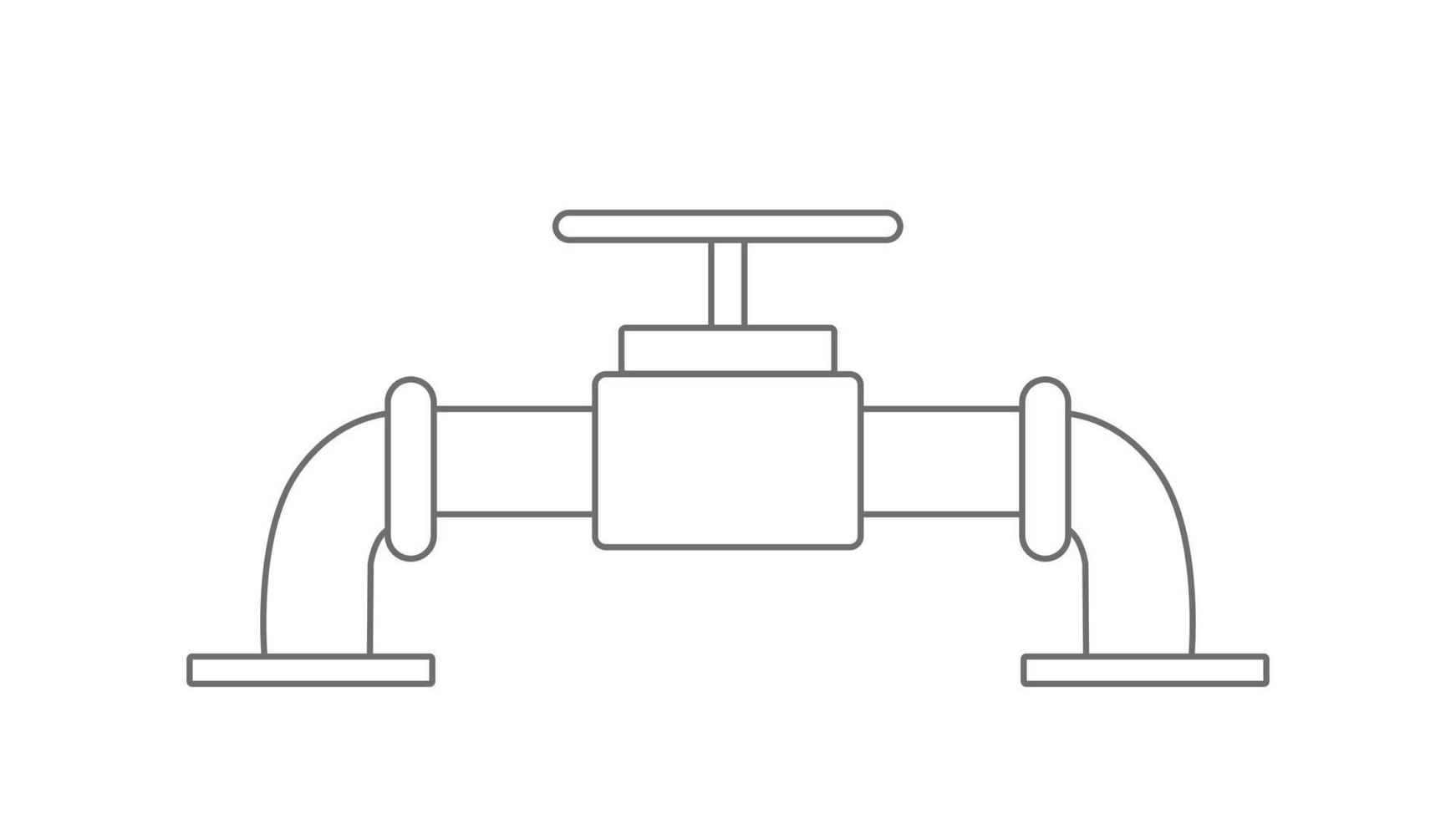 Gasleitung mit Ventilsymbol-Vektorillustration vektor