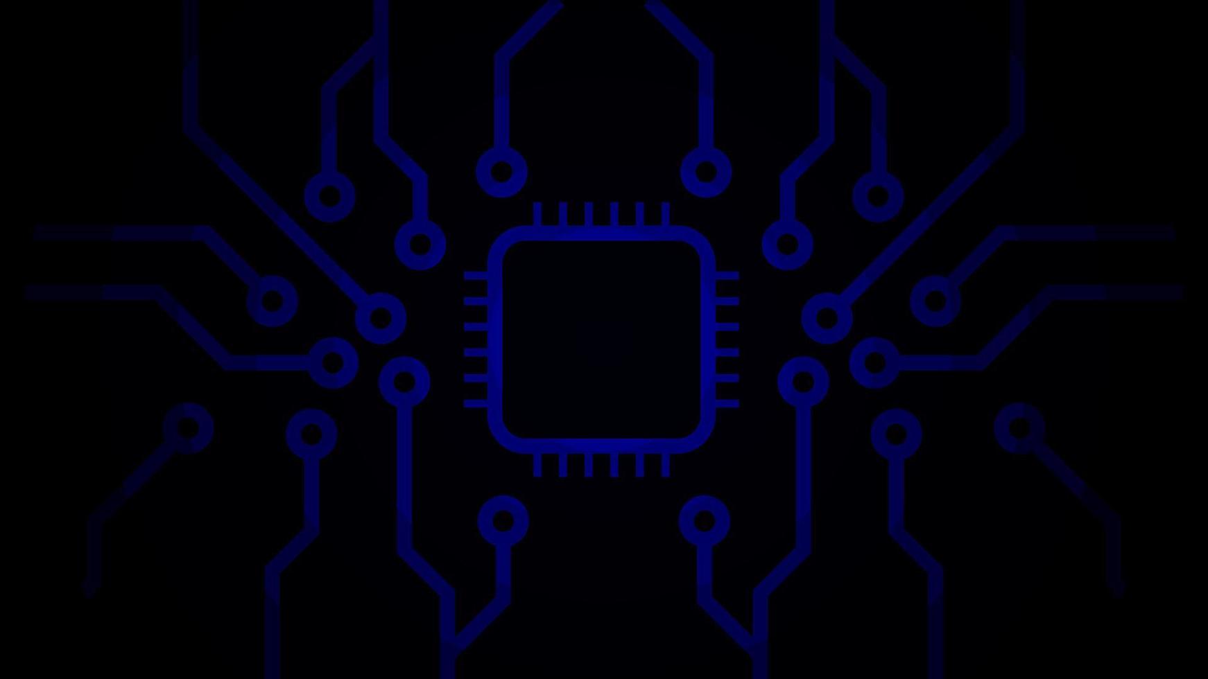 Vektor der Zentraleinheit, CPU-Hintergrund mit Platine des Computer-Motherboards.