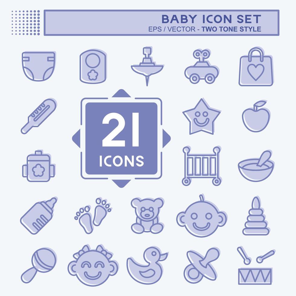 Icon-Set Baby. geeignet für Kindersymbol. zweifarbiger Stil. einfaches Design editierbar. Design-Vorlagenvektor. einfache Abbildung vektor