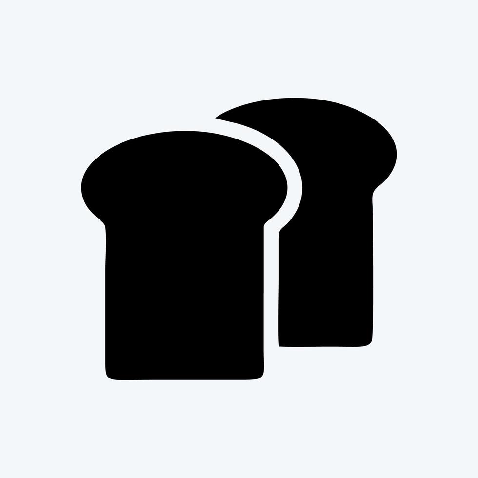 Symbol Toastbrot. geeignet für Bäckereisymbol. Glyphen-Stil. einfaches Design editierbar. Design-Vorlagenvektor. einfache Abbildung vektor