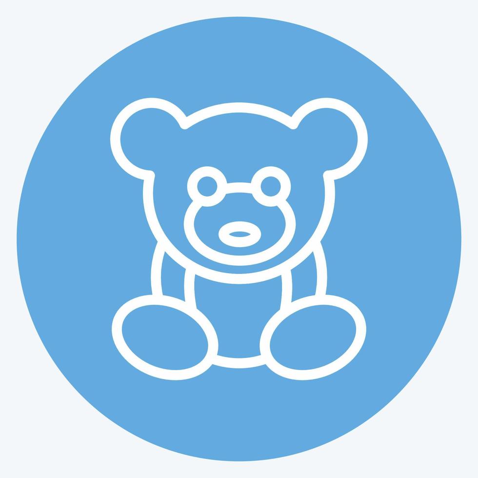 Symbol Teddybär. geeignet für Kindersymbol. blaue augen stil. einfaches Design editierbar. Design-Vorlagenvektor. einfache Abbildung vektor