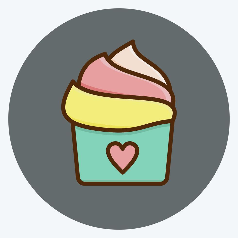 Symbol Cupcake. geeignet für Bäckereisymbol. flacher Stil. einfaches Design editierbar. Design-Vorlagenvektor. einfache Abbildung vektor