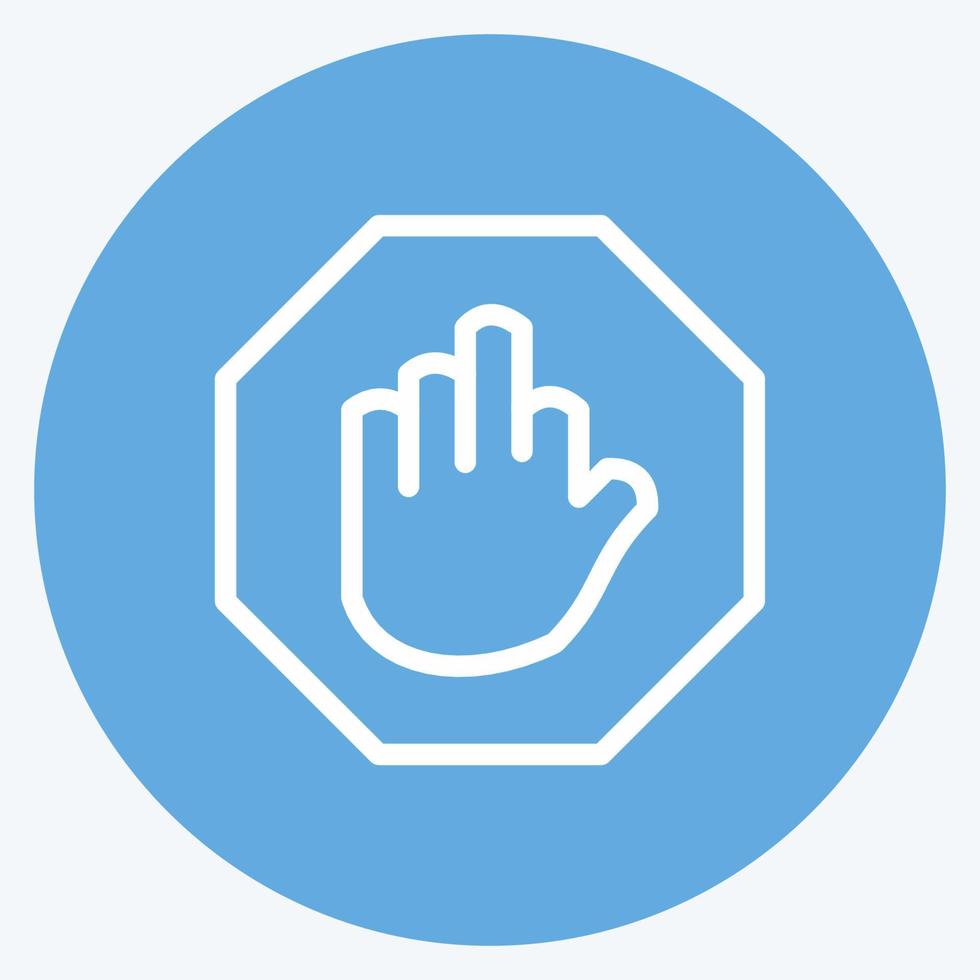 Symbol Stopphand. geeignet für Gebäudesymbol. blaue augen stil. einfaches Design editierbar. Design-Vorlagenvektor. einfache Abbildung vektor