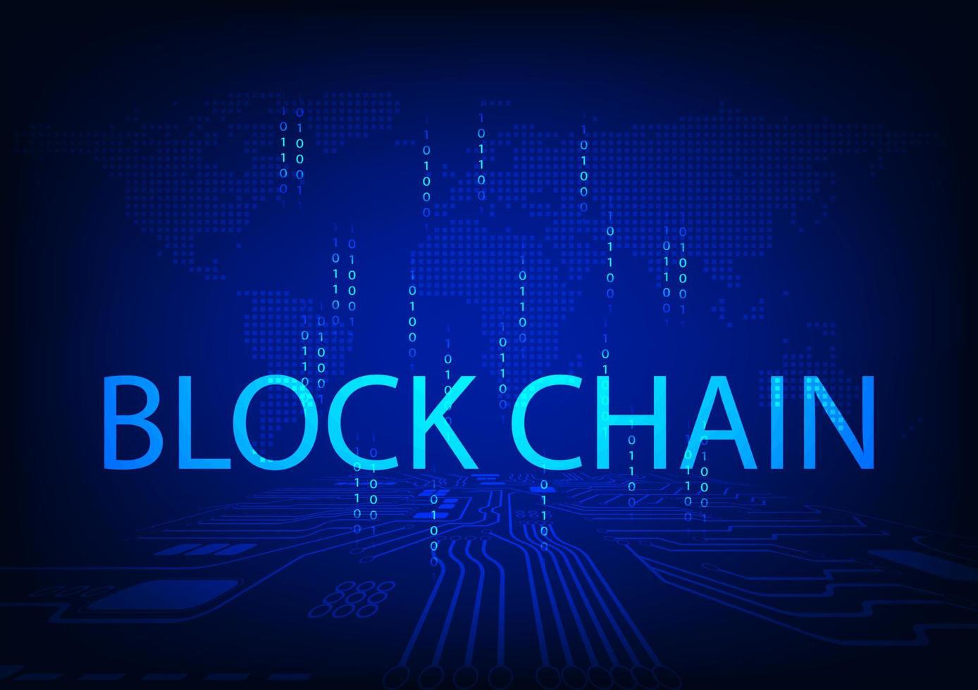 Zukunftskonzept der Blockchain-Netzwerk-Binärcode-Technologie, Vektorillustration vektor