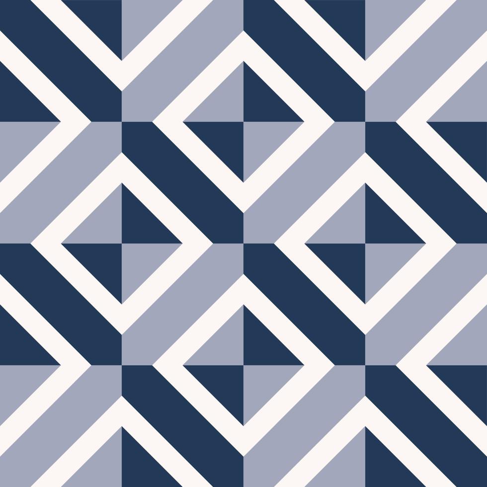 karierter blauer Farbhintergrund mit nahtloser Überlappungsmuster der weißen quadratischen Diamantlinienform. Verwendung für Innendekorationselemente. vektor