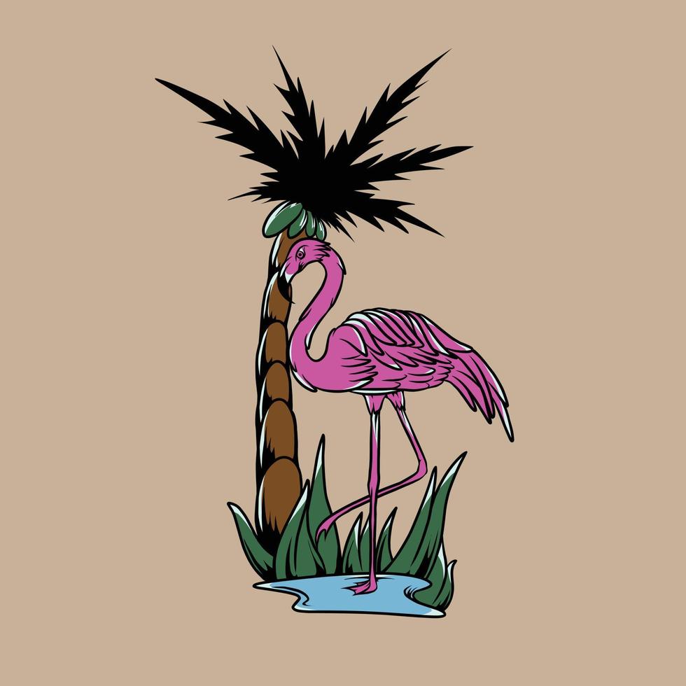 Vektorillustration des Flamingos, ideal für Werbeanzeigen und vieles mehr vektor