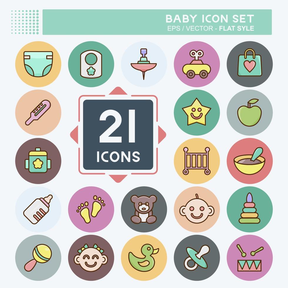 Icon-Set Baby. geeignet für Kindersymbol. flacher Stil. einfaches Design editierbar. Design-Vorlagenvektor. einfache Abbildung vektor