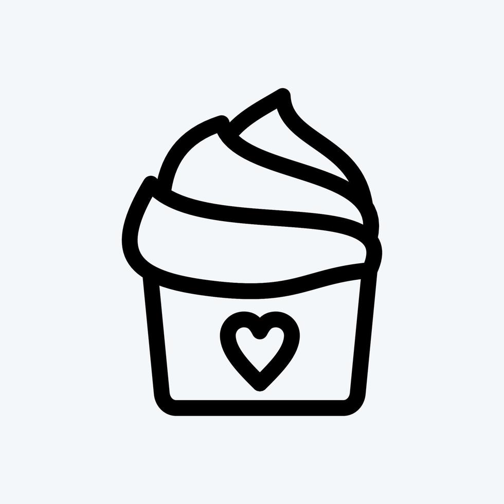 Symbol Cupcake. geeignet für Bäckereisymbol. Linienstil. einfaches Design editierbar. Design-Vorlagenvektor. einfache Abbildung vektor