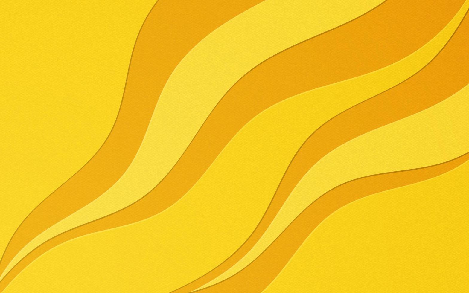 gelber und orangefarbener Hintergrund Wellenpapier Kunstdesign. Vektor-Papierschnitt-Illustration. Folge10 vektor