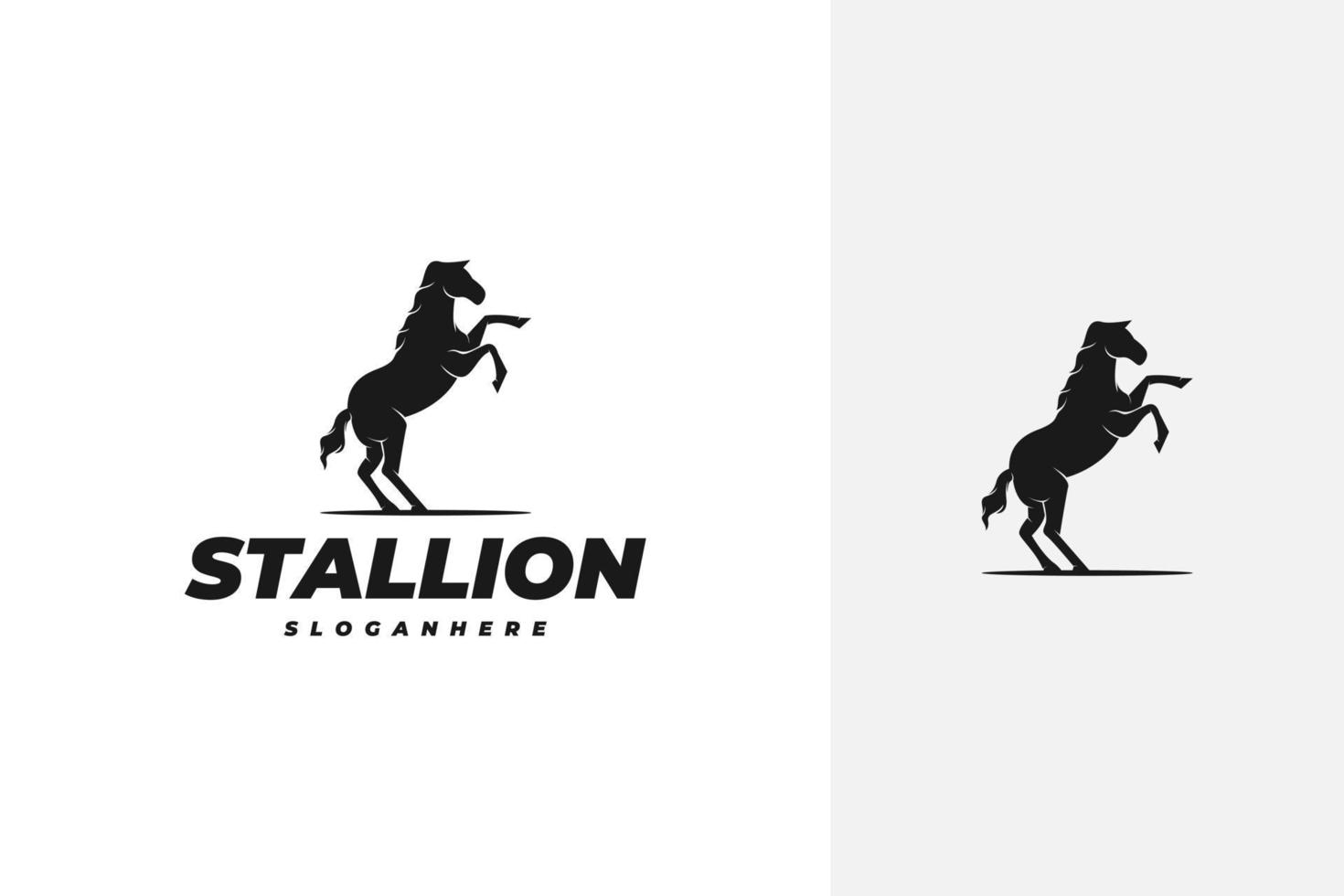 Stehender Hengst Pferd Silhouette Logo Design Vektor