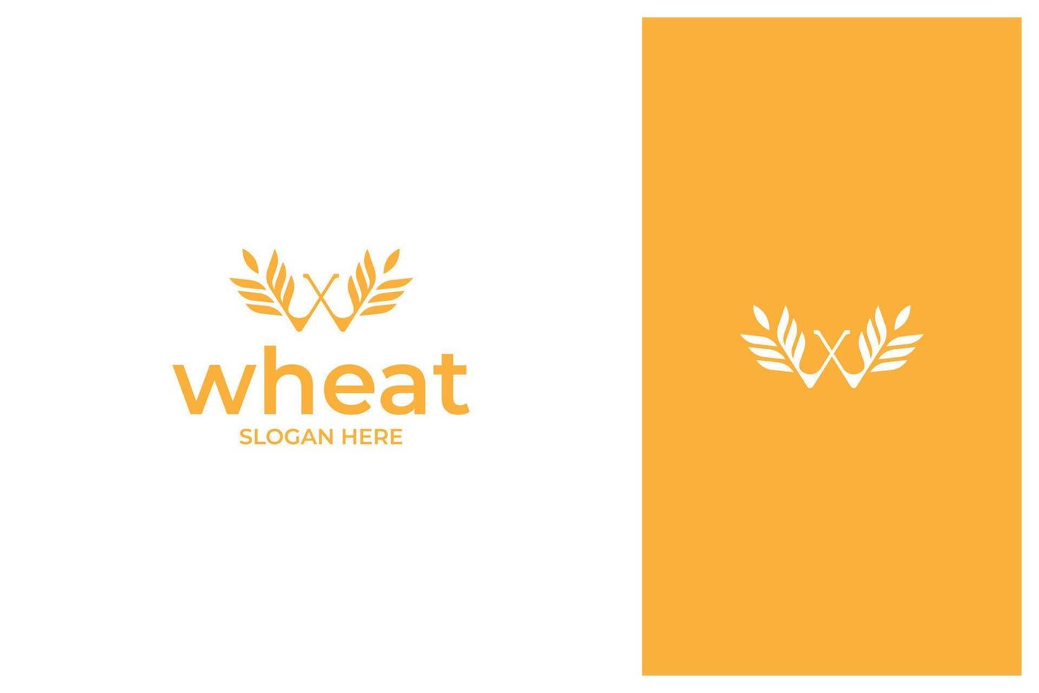 bokstaven w vete korn logotyp design vektor