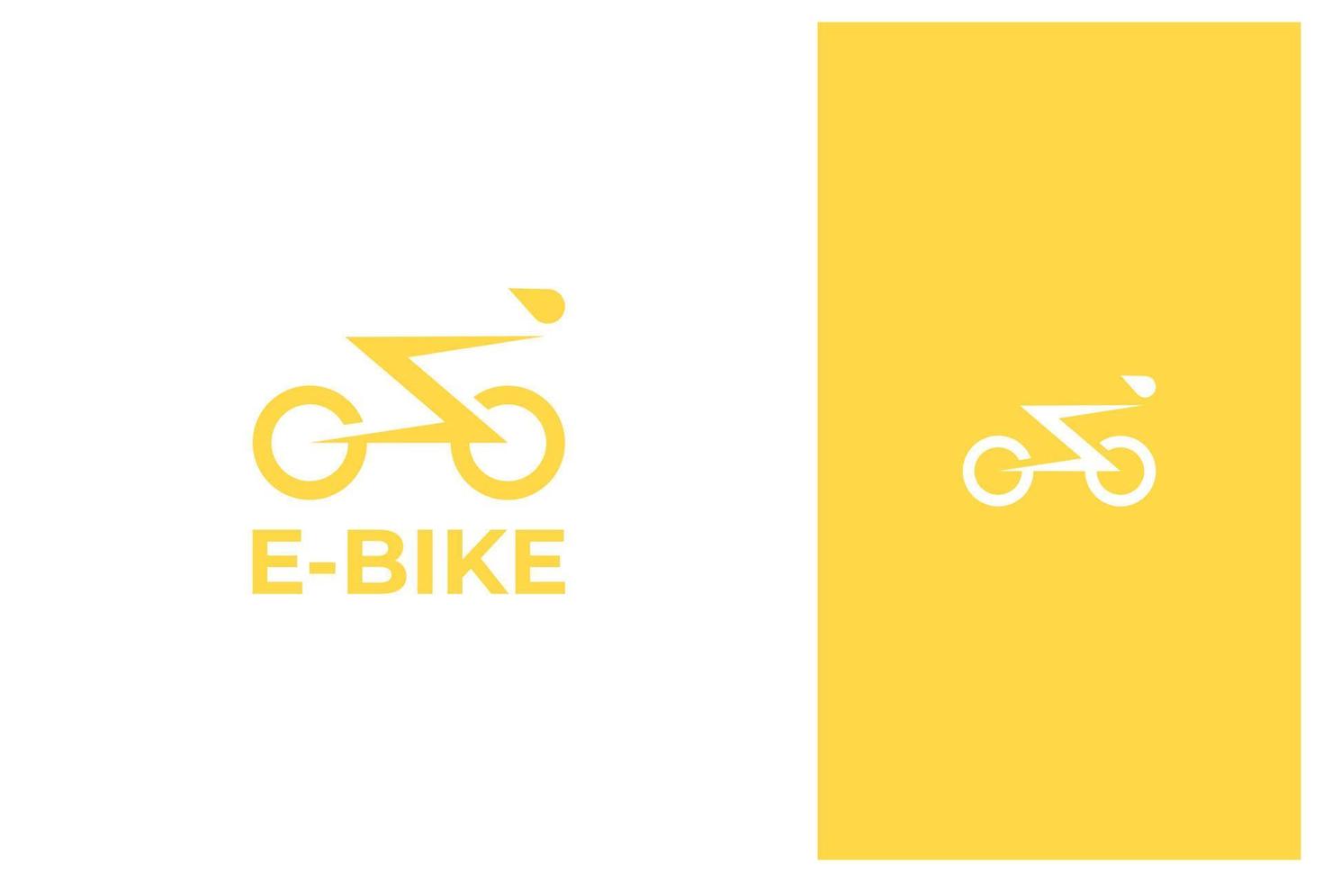 einfaches minimales modernes Elektrofahrrad, Fahrrad, E-Bike-Vektor-Logo-Design vektor