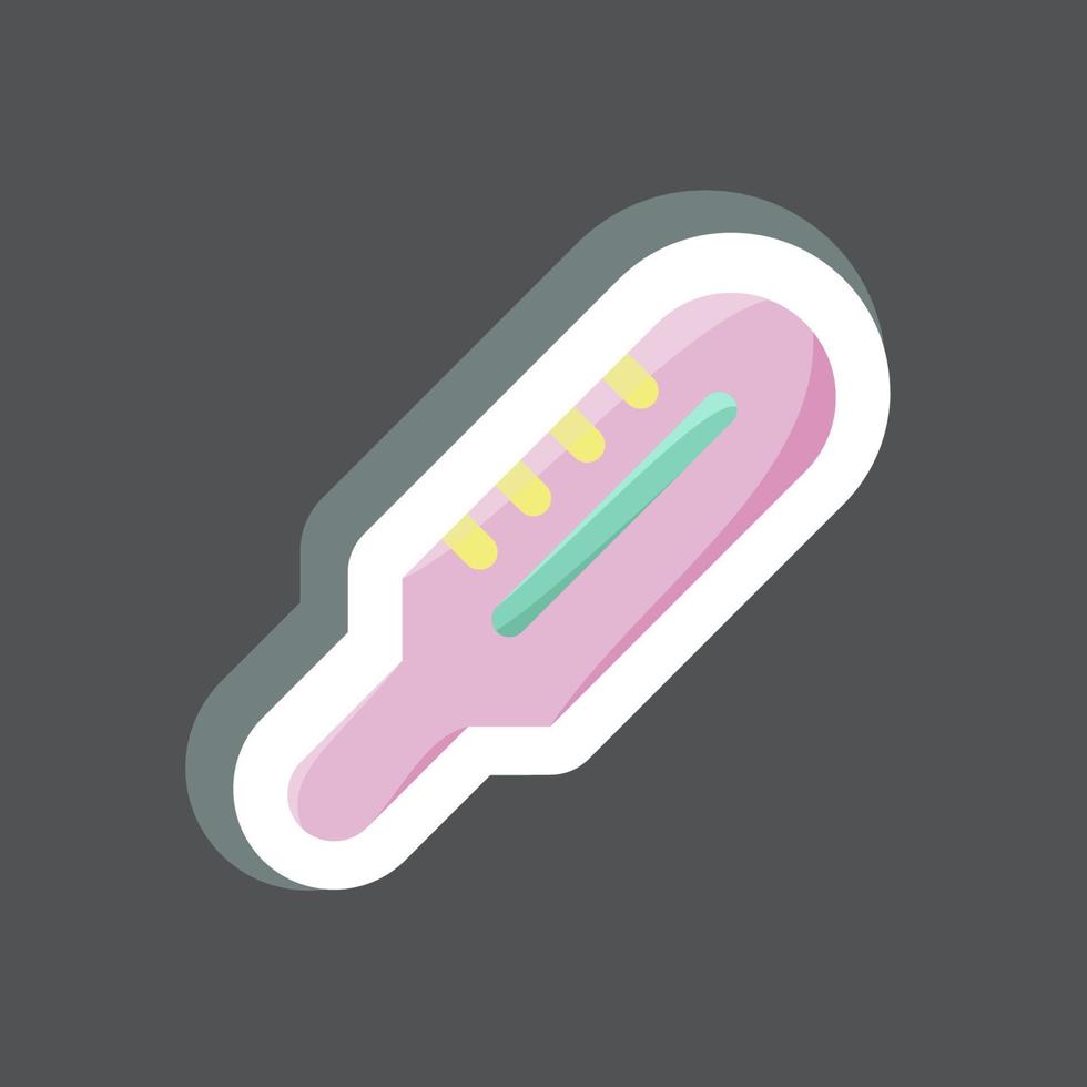 Aufkleber-Thermometer. geeignet für Kindersymbol. einfaches Design editierbar. Design-Vorlagenvektor. einfache Abbildung vektor