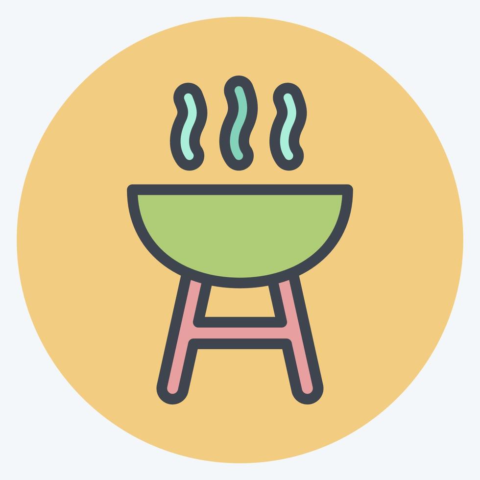 Icon-Grill. geeignet für Bildungssymbol. Farbe Mate-Stil. einfaches Design editierbar. Design-Vorlagenvektor. einfache Abbildung vektor