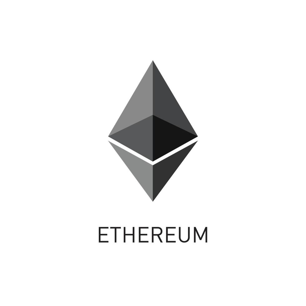 ethereum vektor logotyp ikon isolerad på vit bakgrund