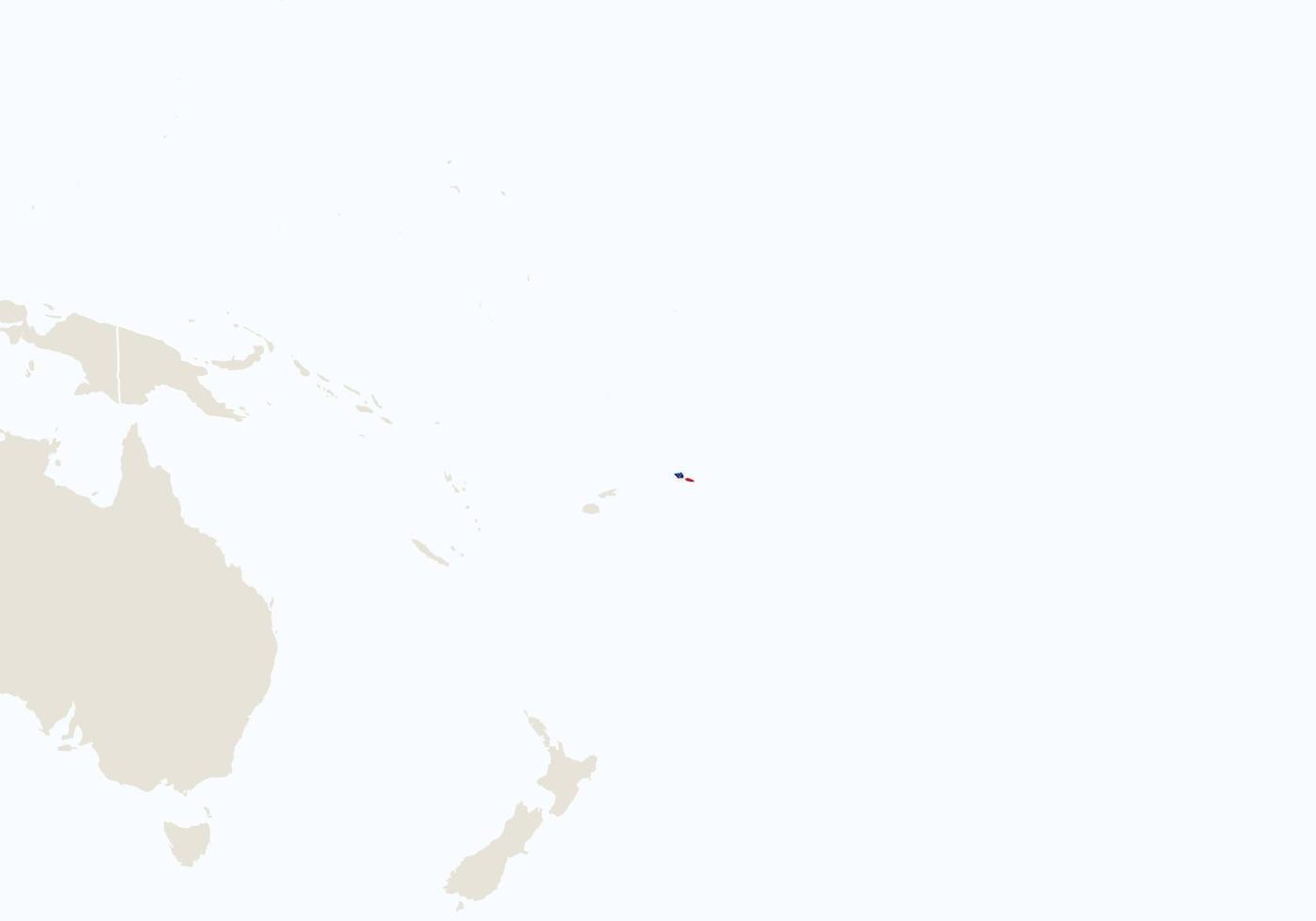 Ozeanien mit hervorgehobener Samoa-Karte. vektor