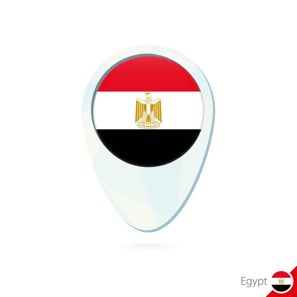 Ägypten-Flaggen-Lageplan-Pin-Symbol auf weißem Hintergrund. vektor