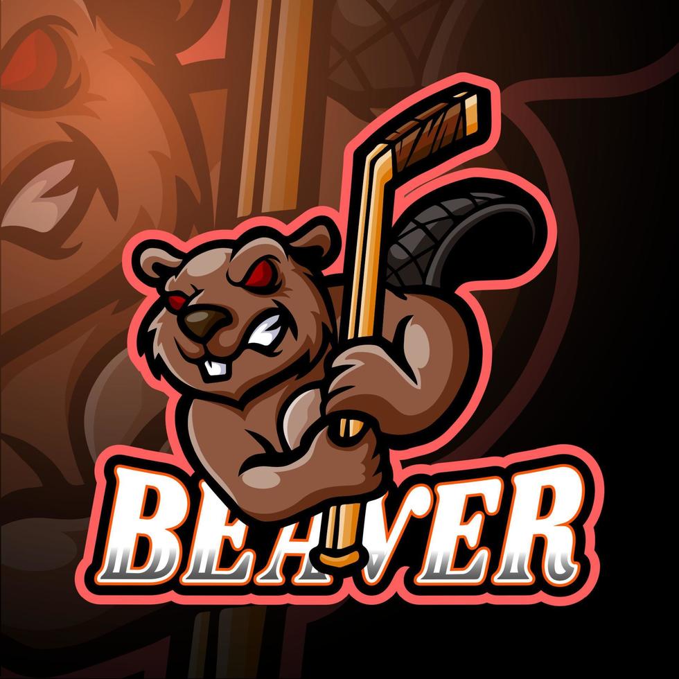 beaver esport logotyp maskot design vektor