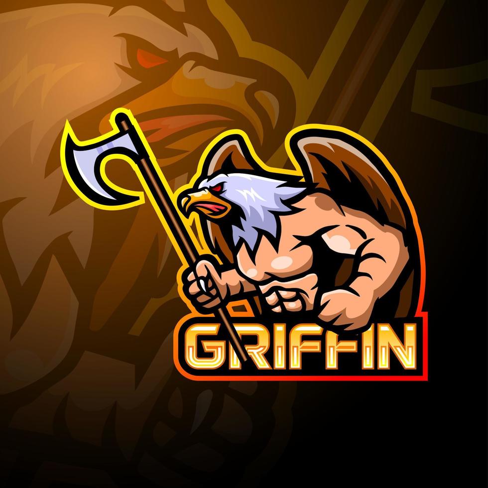 griffin esport logotyp maskot design vektor