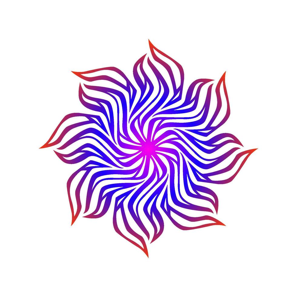 Shuriken-Mandala, Mandala-Kunst, Blumen-Mandala vektor