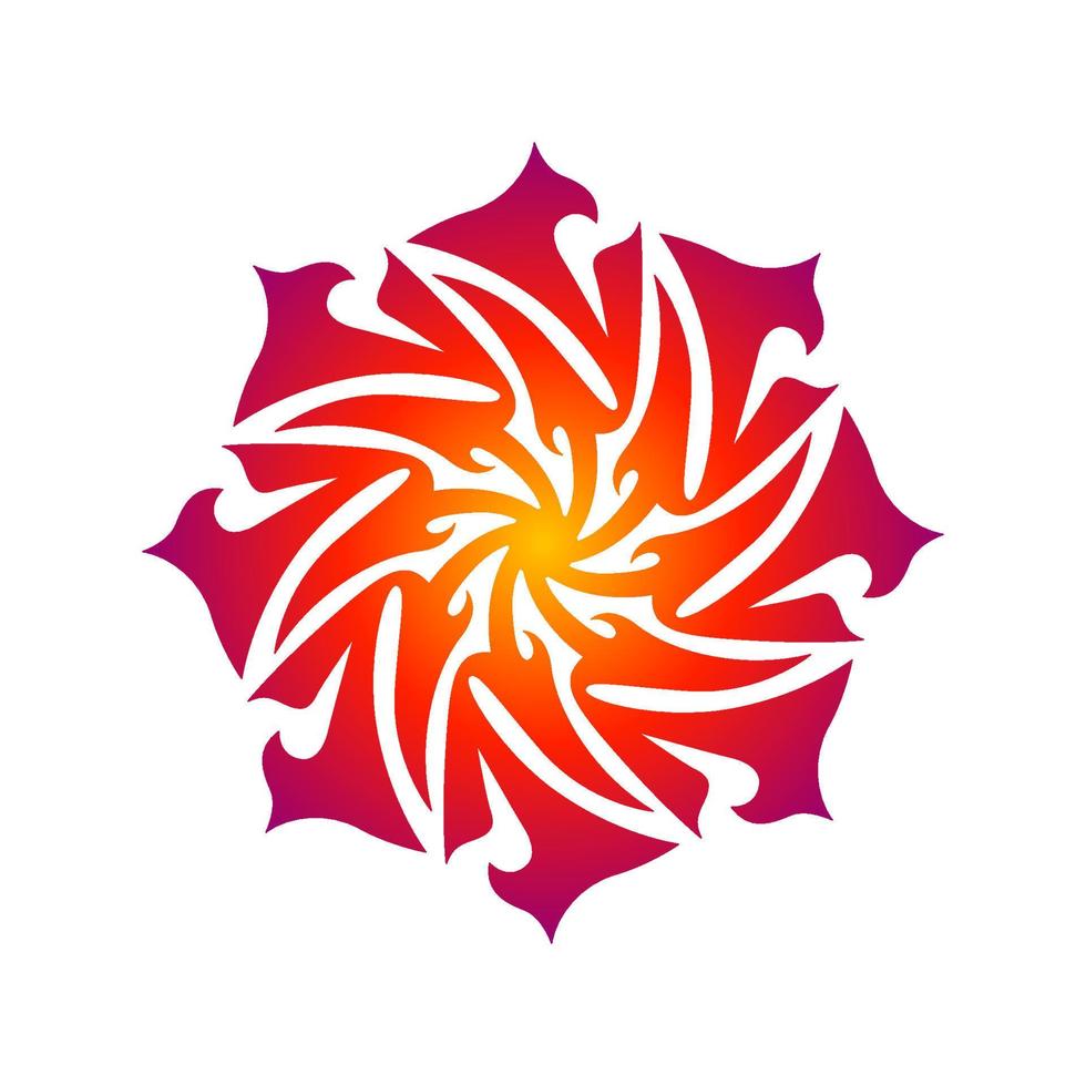 Blumenset, Blumen-, Stammes-, Maschinen- oder Shuriken-Kunst, Mandala-Kunst, Shuriken-Stern vektor