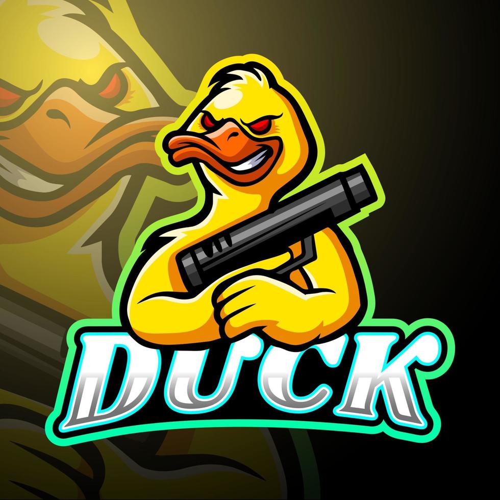 Enten-Esport-Logo-Maskottchen-Design vektor