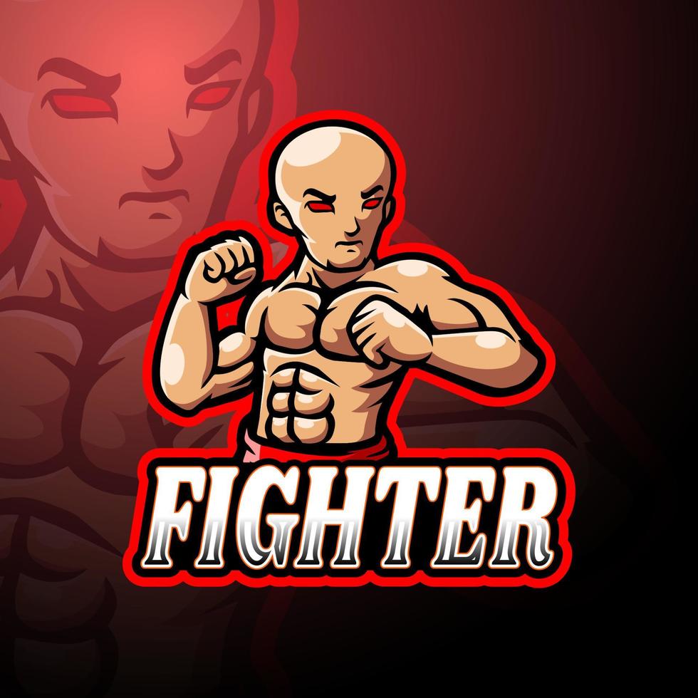 fighter esport logotyp maskot design vektor