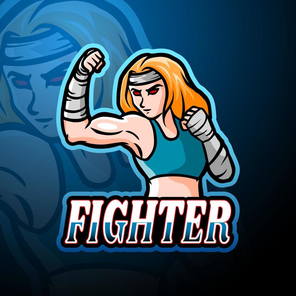 fighter esport logotyp maskot design vektor