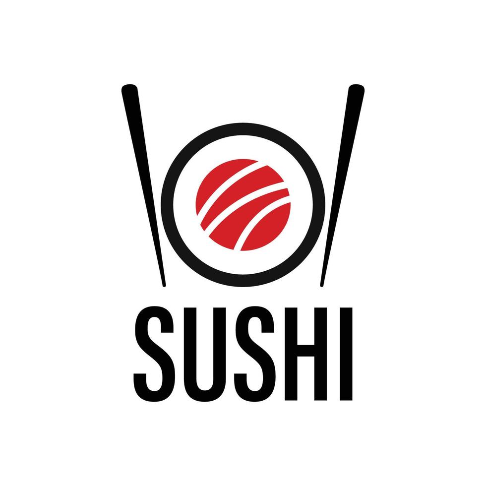 ätpinne swoosh skål orientaliskt japanskt kök, japansk sushi fisk och skaldjur logotyp designinspiration vektor
