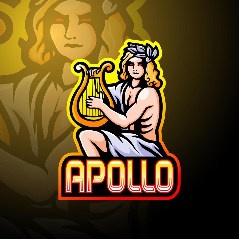 apollo esport logo maskottchen design vektor