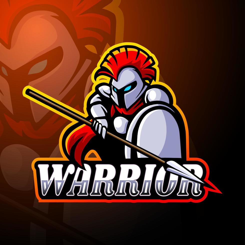 warrior esport logotyp maskot design vektor