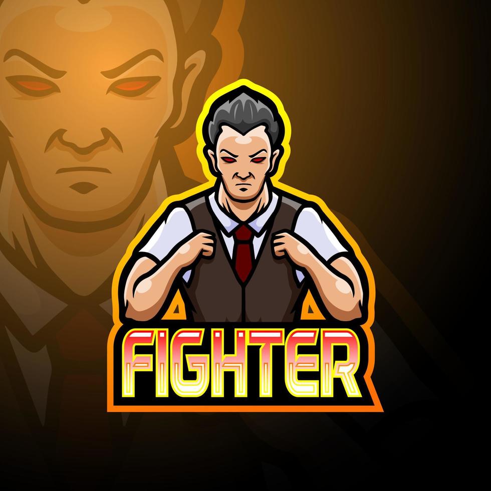 fighter esport logotyp maskot design vektor