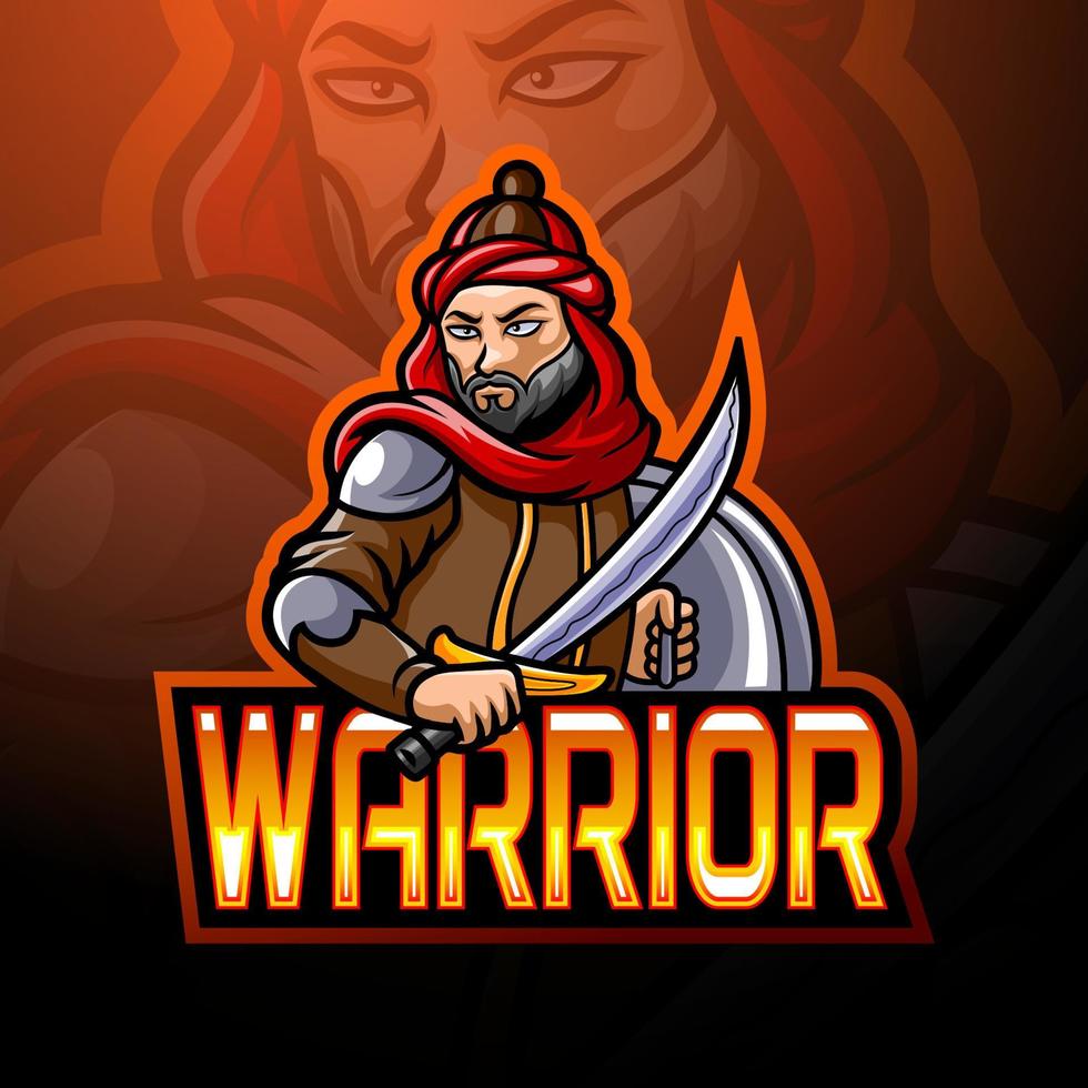 arabian warrior esport logotyp maskot design vektor