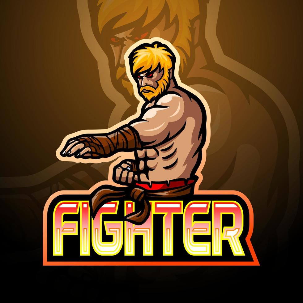 fighter esport logotyp maskot design vektor