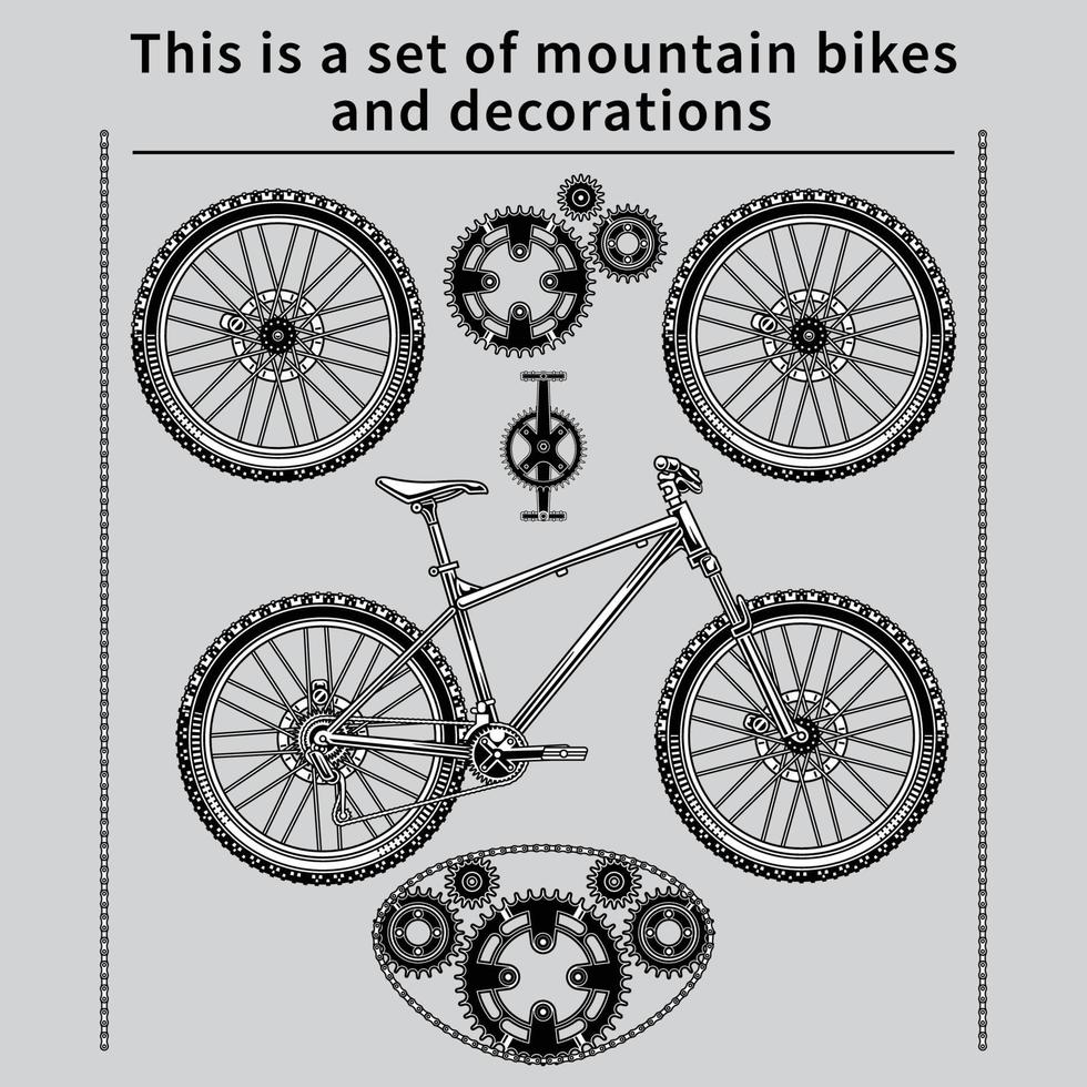 Mountainbike-Vektor-Set vektor