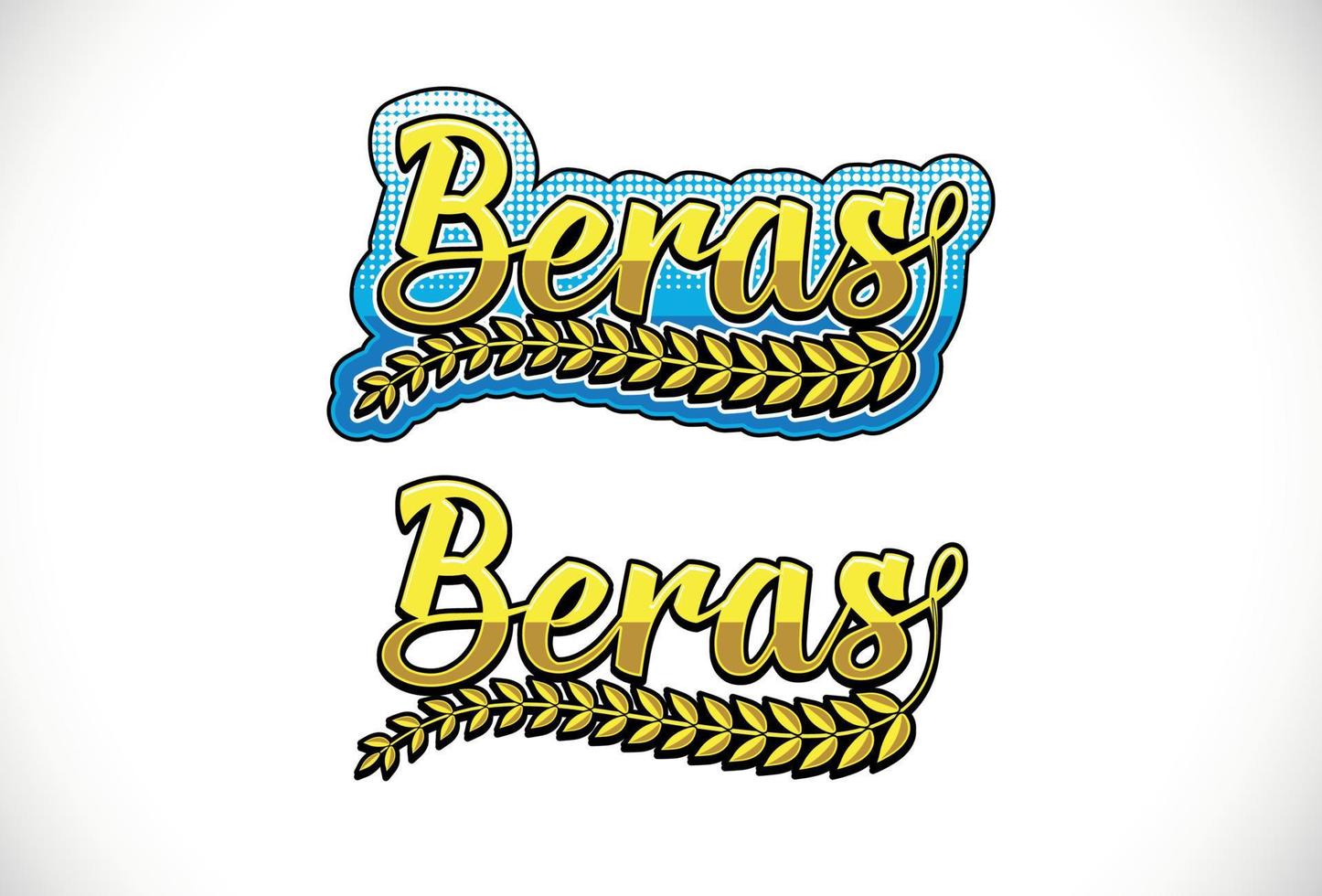 Reis-Logo für Reisprodukte Logo lautet „Beras“ vektor
