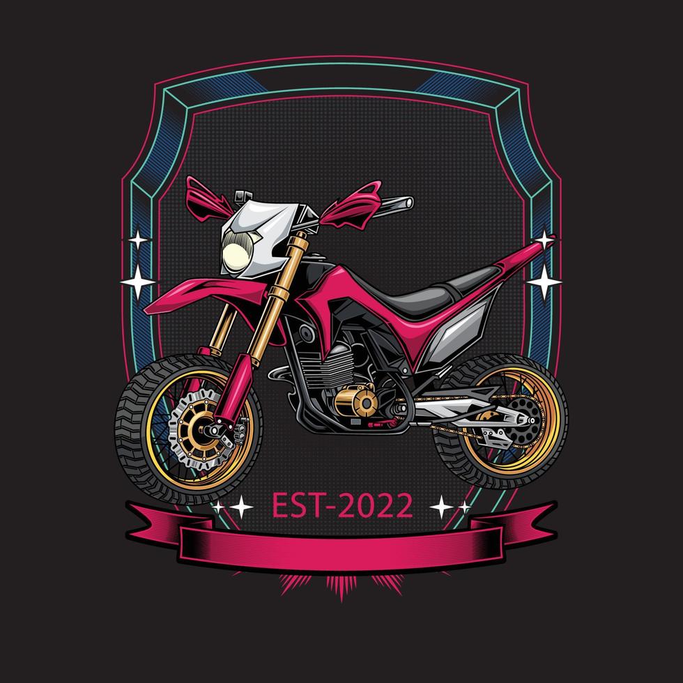 supermoto rider logotyp illustration vektor
