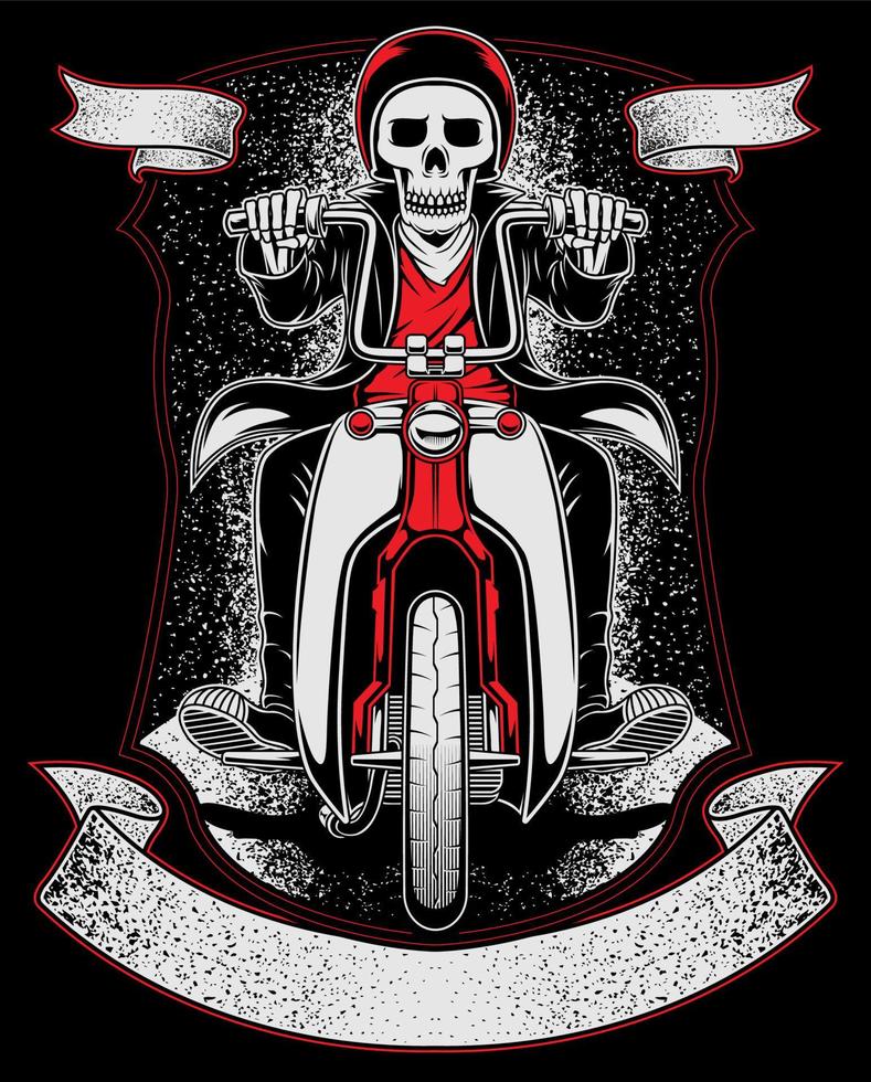 klassisk anpassad motorcykelförare illustration vektor