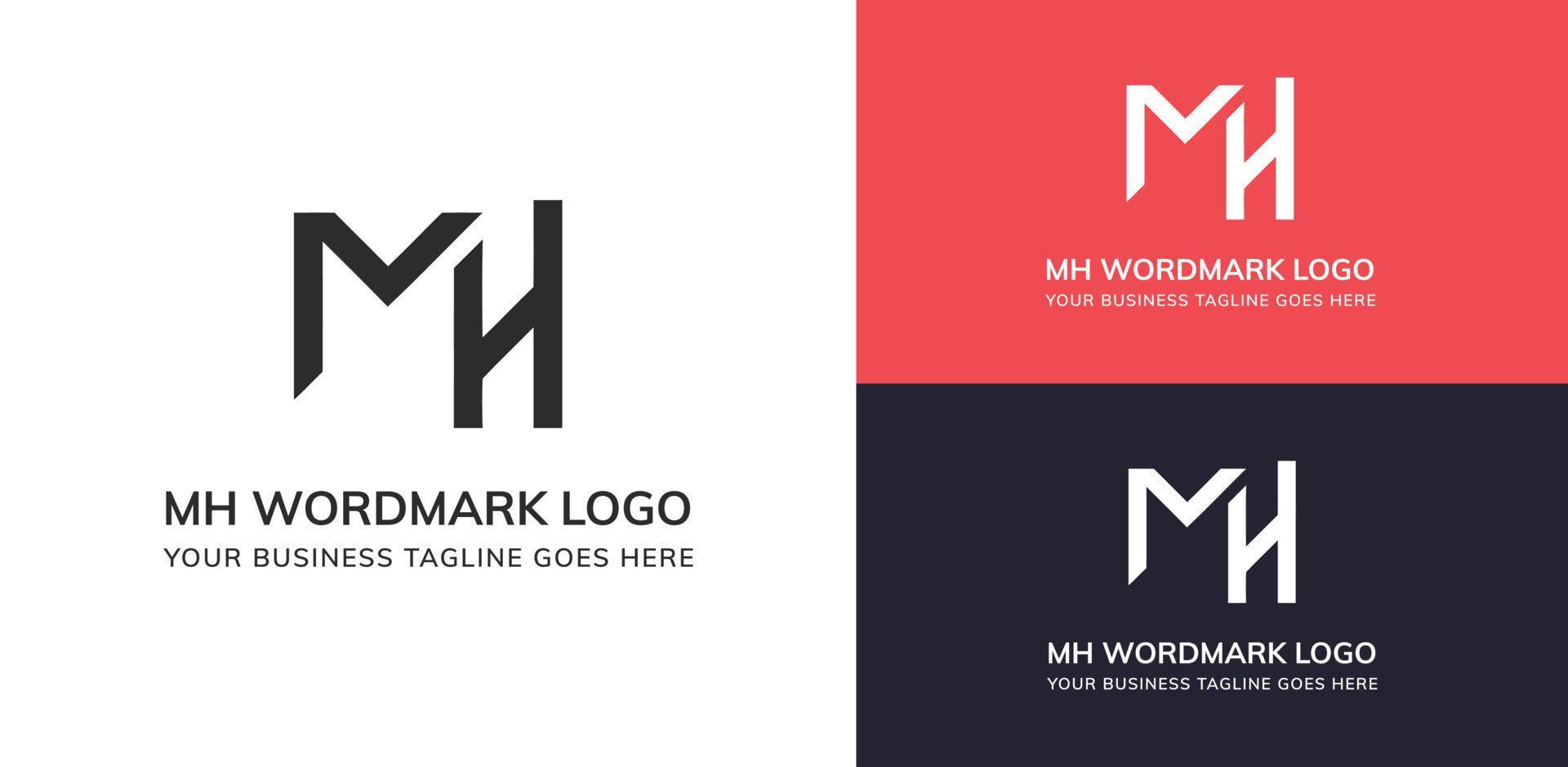 mh-Typografie-Logo und modernes Logo. Premium-Vektor. vektor