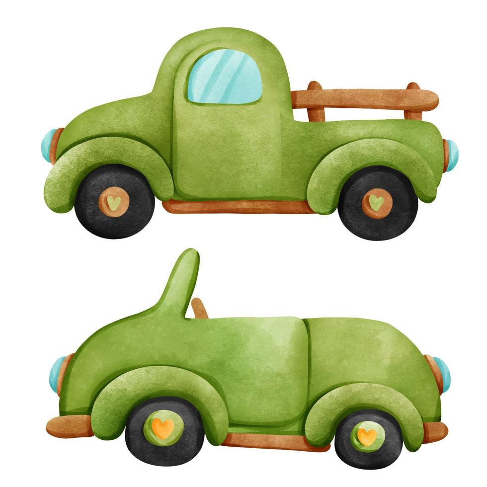 grön lastbil. vektor illustration