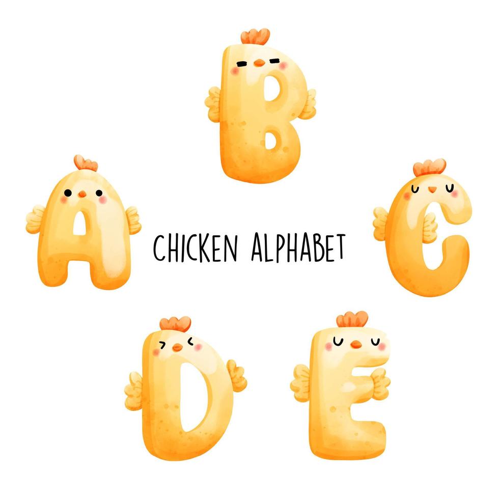 Huhn-Alphabet. Vektor-Illustration vektor