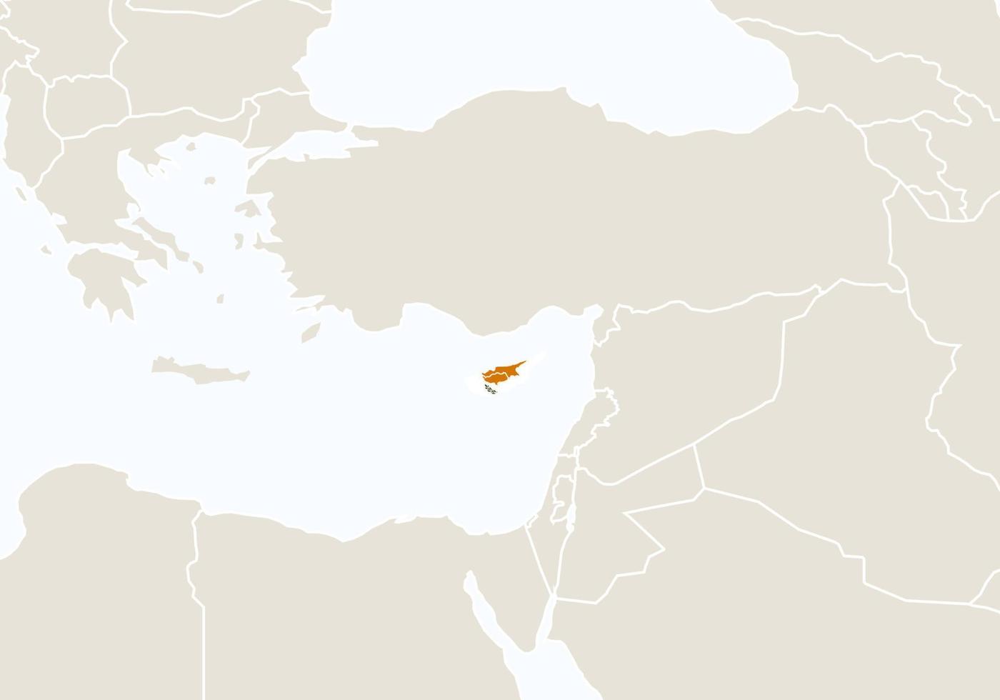 Europa med markerad karta över Cypern. vektor