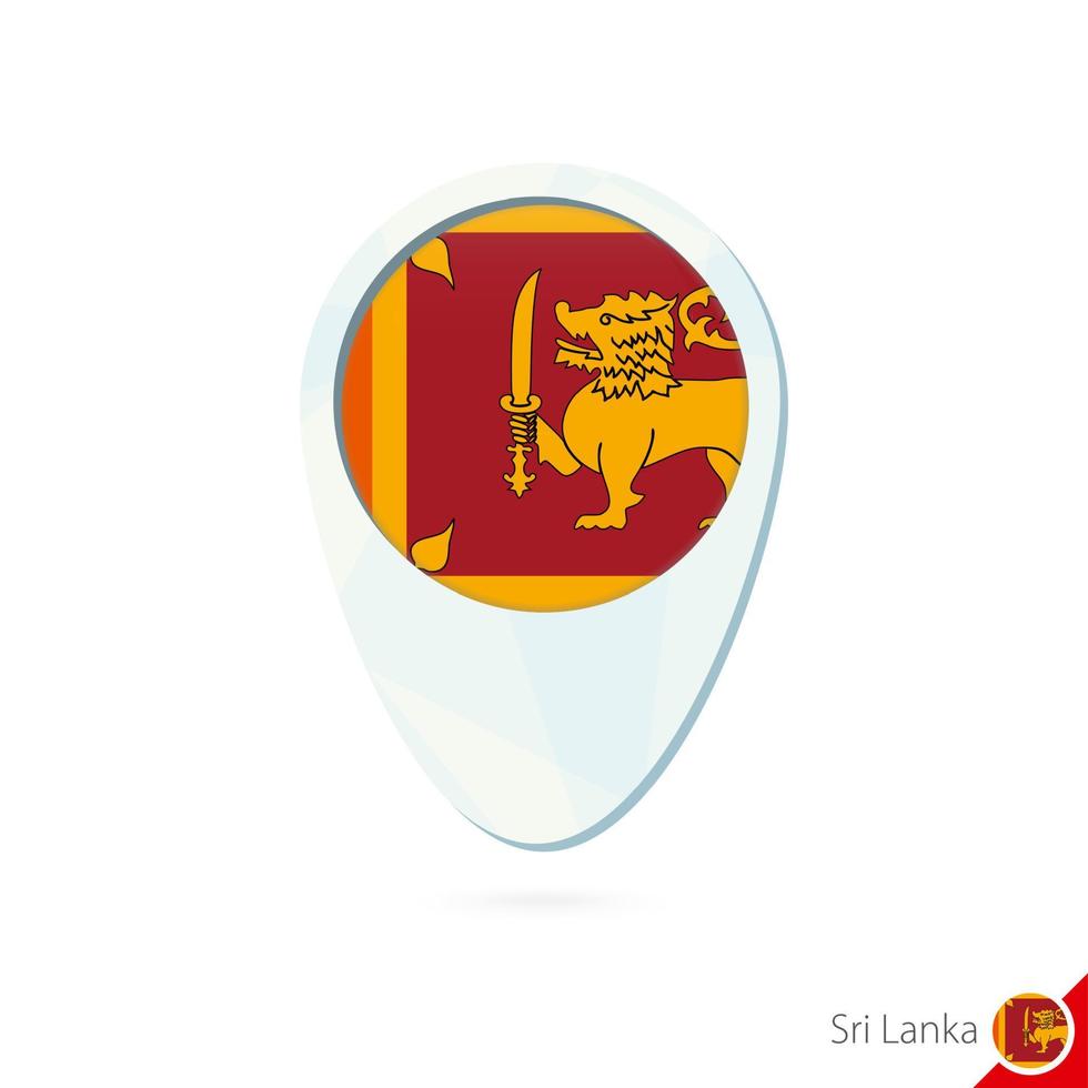 Sri Lanka Flagge Lageplan Pin-Symbol auf weißem Hintergrund. vektor