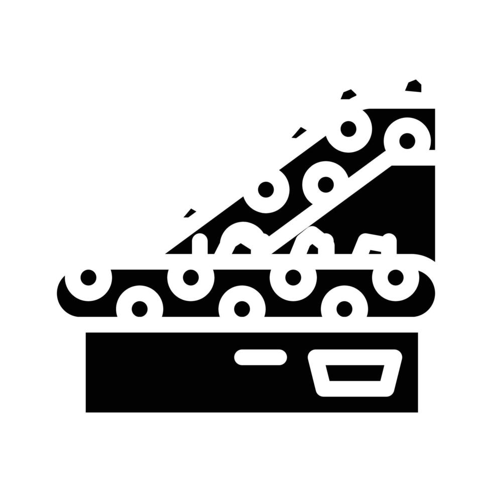 sortering band transportör glyf ikon vektor illustration