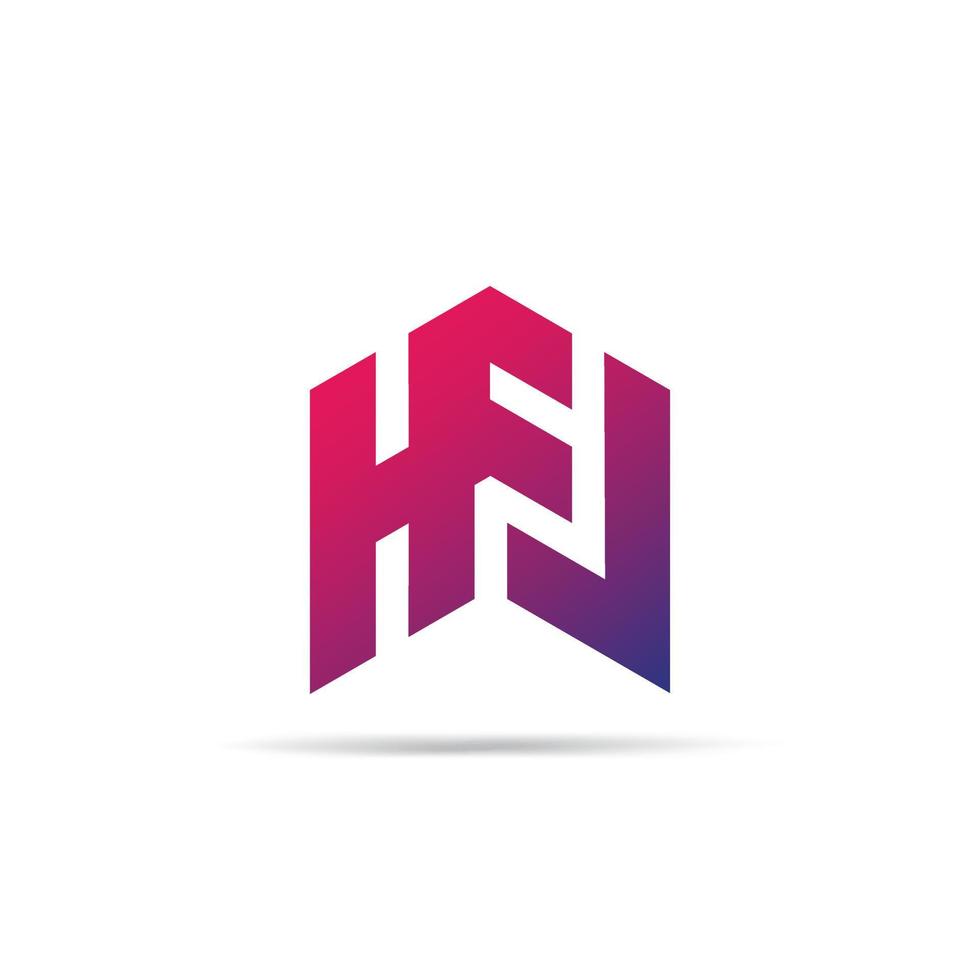 abstrakter bunter Hfl-Brief-Logo-Branding-Elemente-Vorlagenvektor für Immobilien. vektor