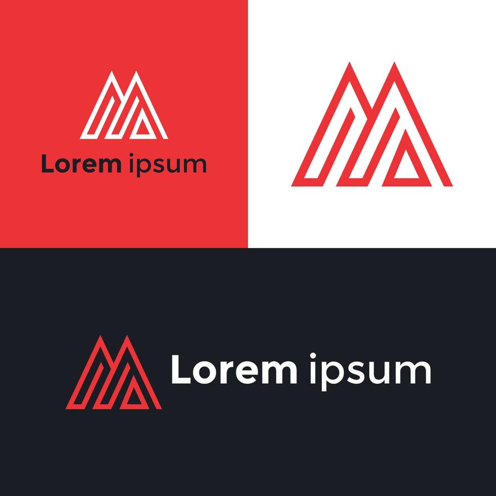 logotyp bokstav initial m design. emblem typografi m teckensnitt modern form ikonelement vektor