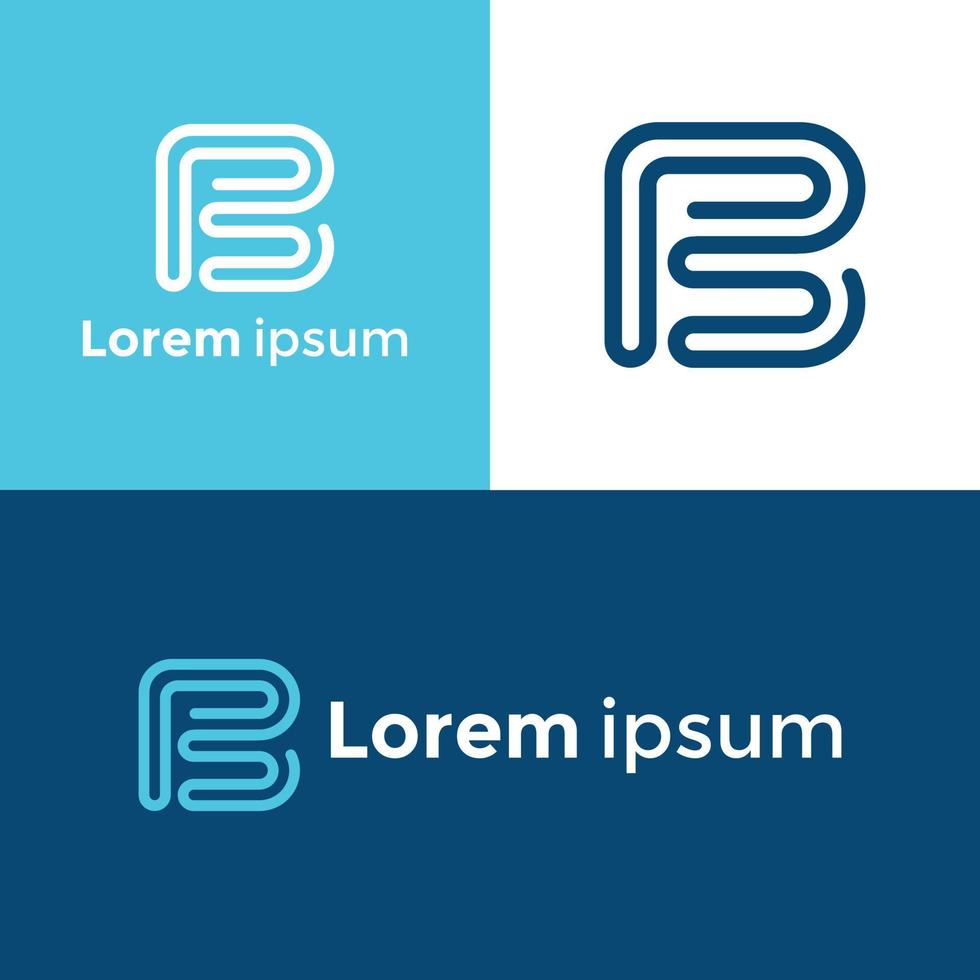 b bokstavsblå logotypdesign, unik kreativ b-teckensnittsmall, modernt geometriskt alfabet b ikonmonogram. vektor