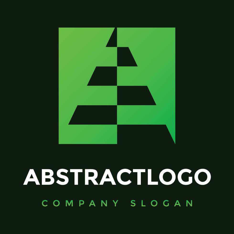 Grün ein Buchstabe Logo Idee Konzept Symbolvorlage herunterladen vektor