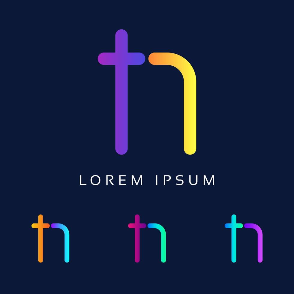 tn Kombination modernes farbenfrohes Logo-Design, beste Idee Briefsymbol einzigartiges Monogramm des tn nt Alphabets. vektor